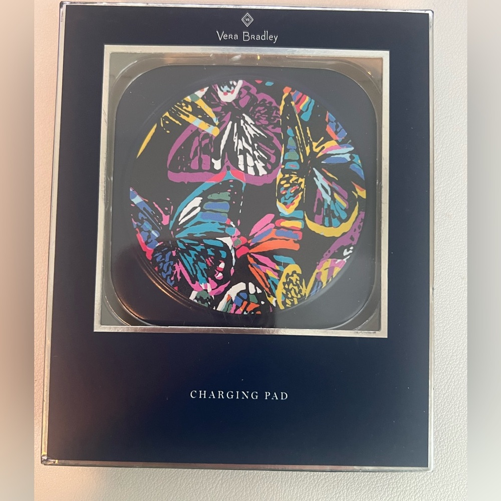 NEW Vera Bradley Wireless Charging Pad - butterfly flutter Navy